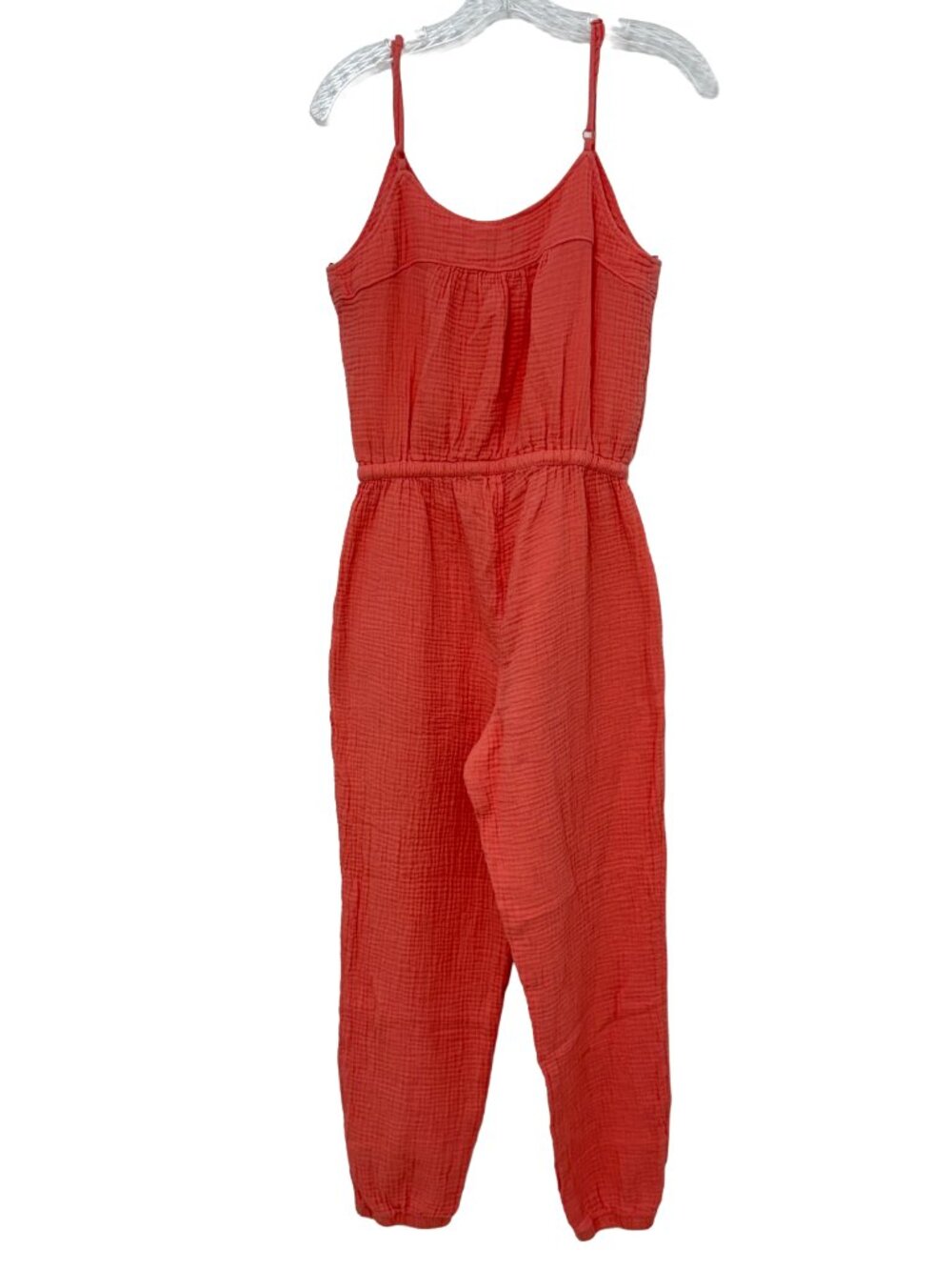 Evereve Gemma in Coral Gauzy Cotton Sleeveless jumpsuit Women's Size S - Picture 5 of 6